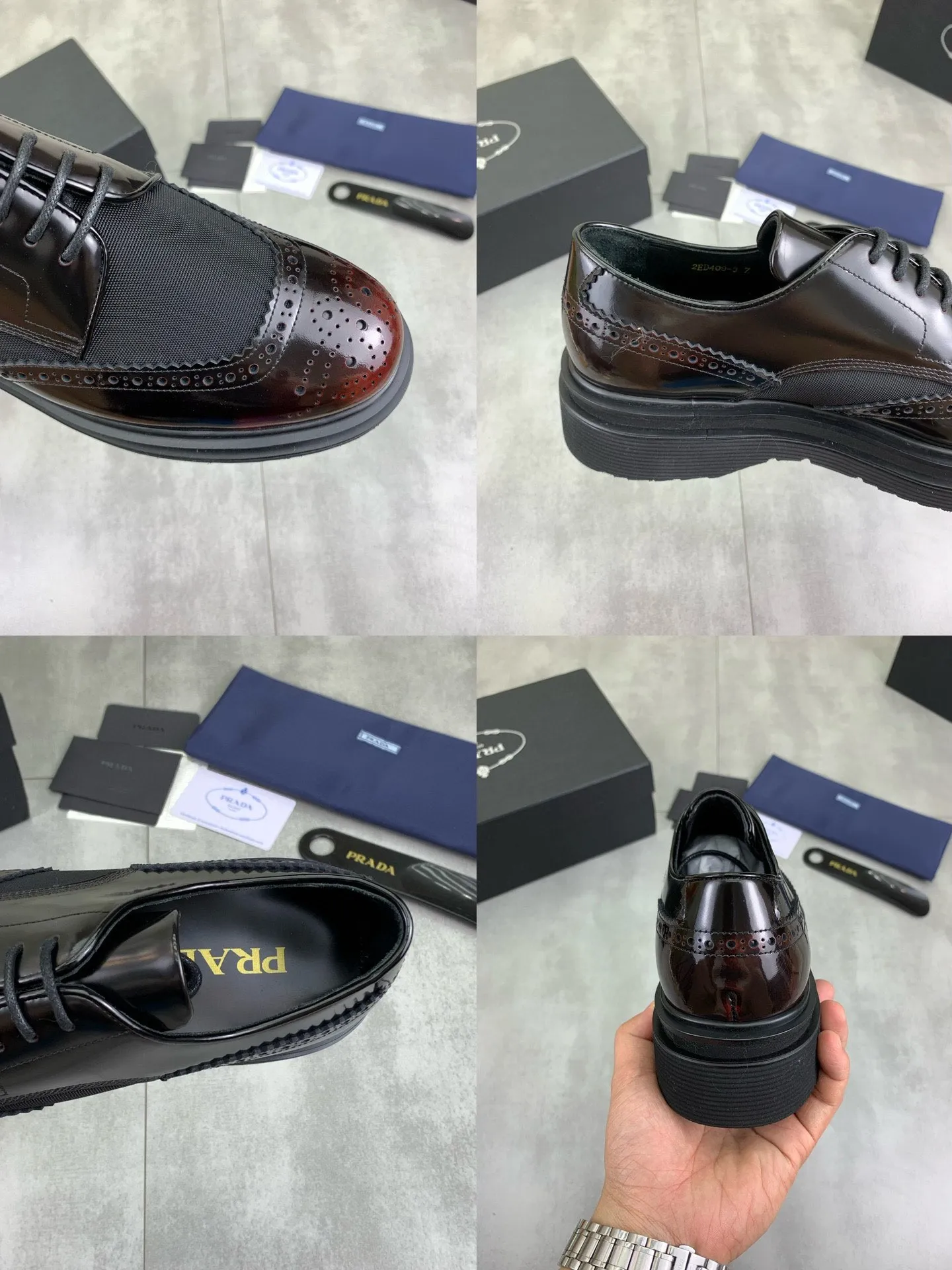 Factory price P880 💰Original quality, top version🔱 ＰＲＡＤＡPrada. Men's business casual leather shoes, top quality products. 1:1 shipment⬆️Luxurious and noble👞All imported original brand fabrics, just to create a more comfortable wearing experience. Upper: Original comfortable open edge bead-rubbed calf leather➕Top imported water-dyed full cow lining, original lightweight and comfortable TPU foam combination bottom✔️Code number: 39-44 (38.45 can be customized)
